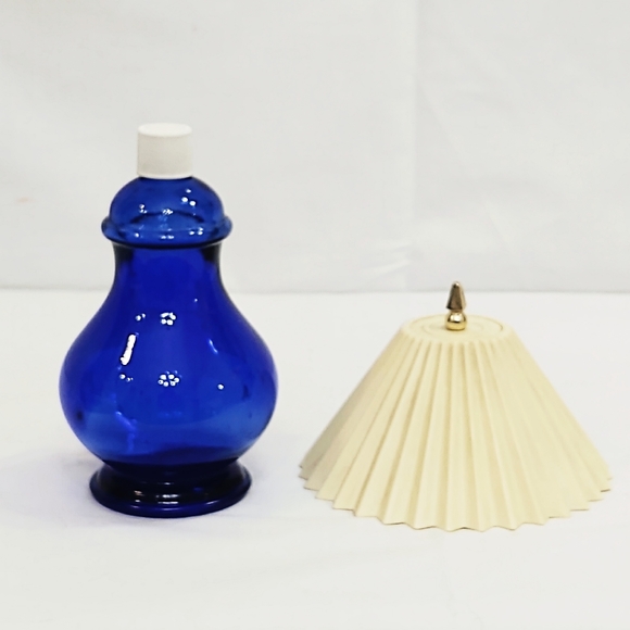 Vintage Cobalt Blue Glass Lamp Perfume Bottle - Picture 2 of 4